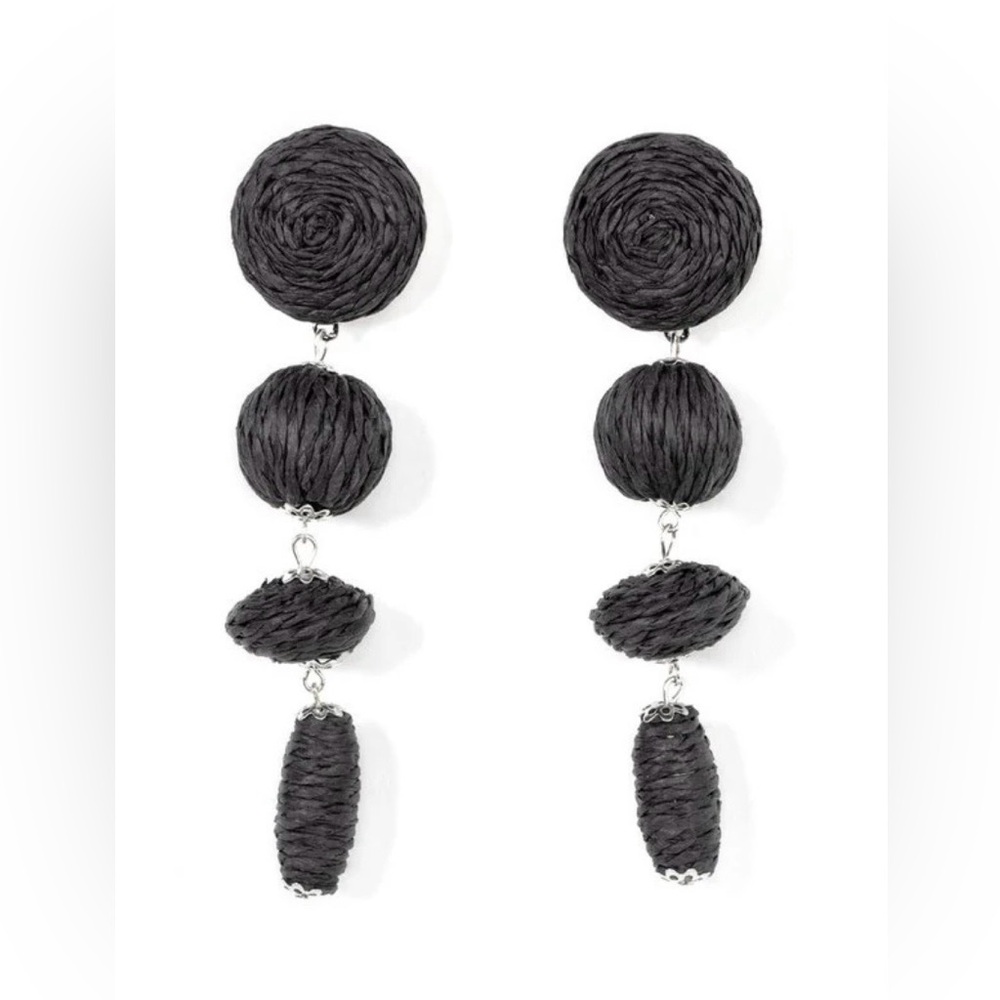 paparazzi Black Woven Multi-Drop Earrings